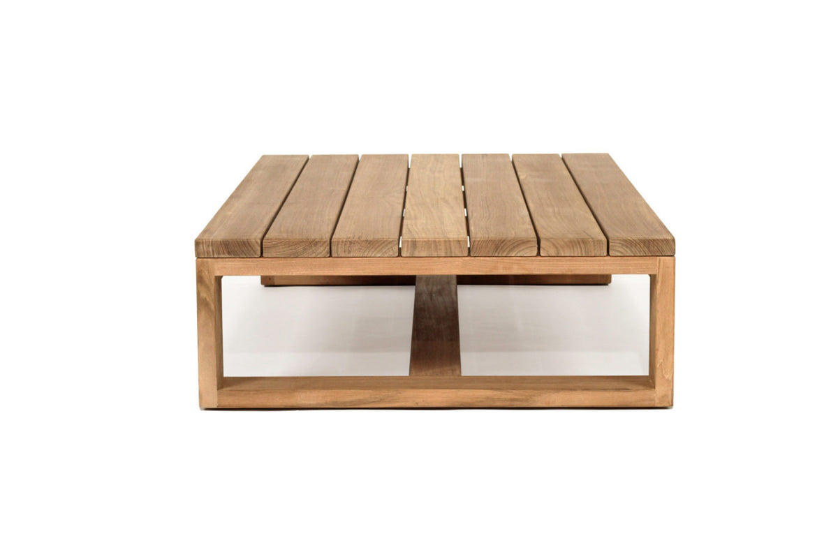 Harbour Island Outdoor Coffee Table in Low, side view.