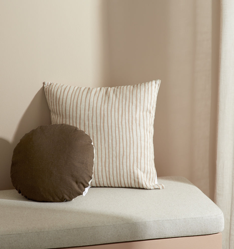Linear Square Cushion | Fawn