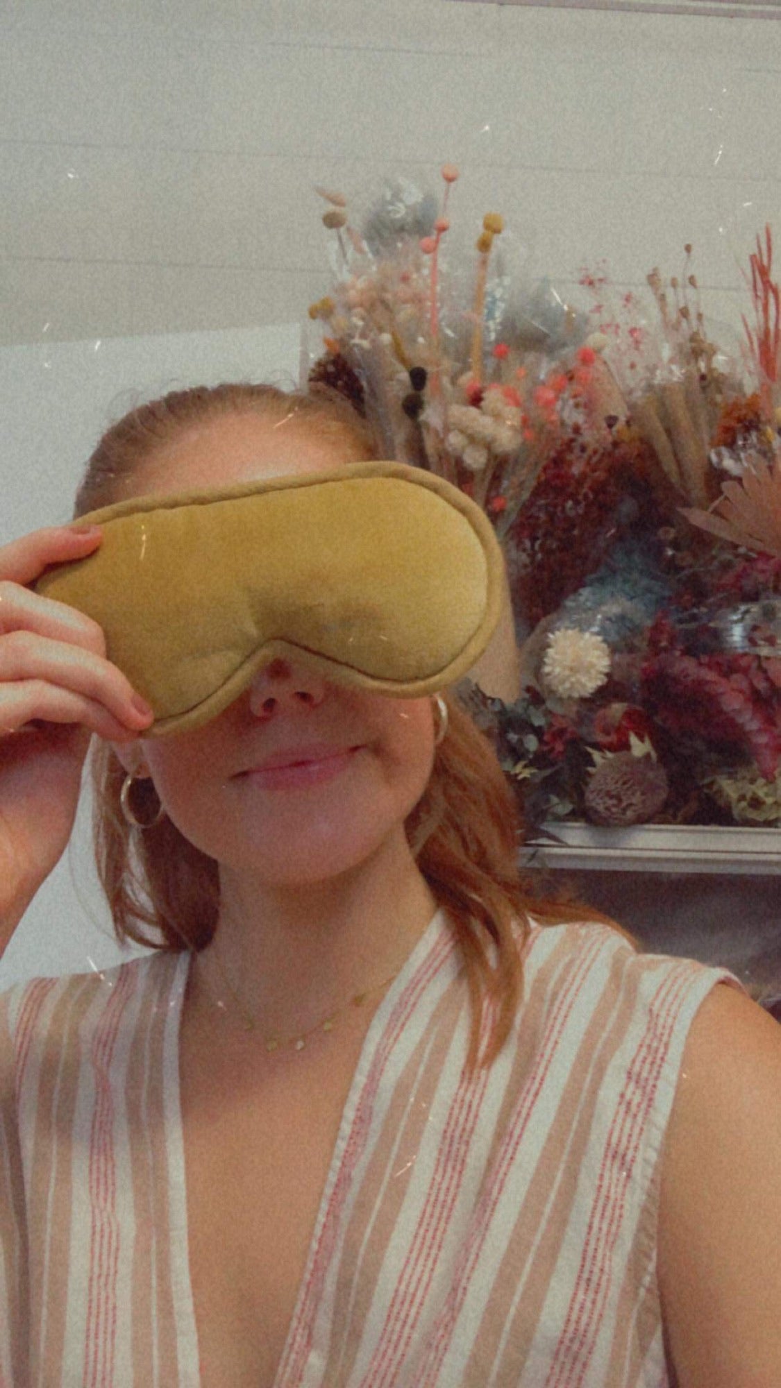 Lynette Velvet Eye Mask | Mustard - Magnolia Lane