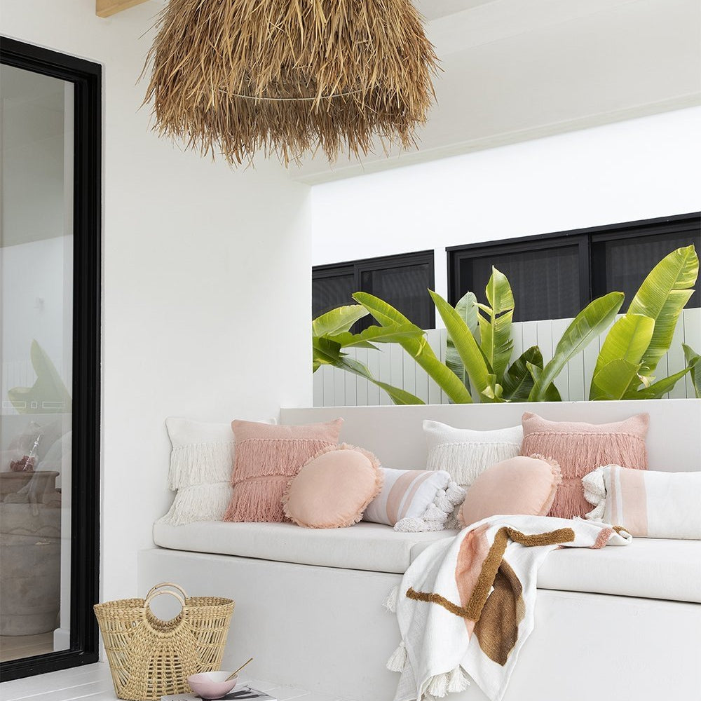 Bangs Fringed Cushion Square | Pink - Magnolia Lane