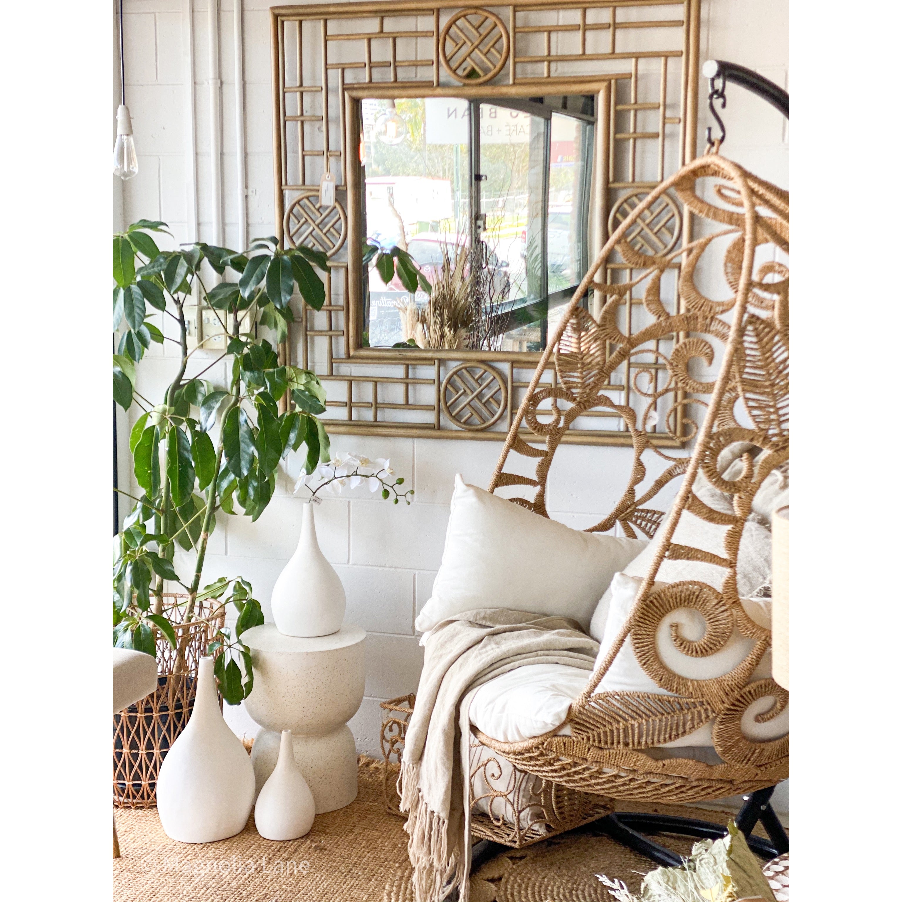 Lotus woven Rattan Basket for Laundry Basket, storage or style your favourite indoor potted plant or artificial tree-Magnolia Lane 2