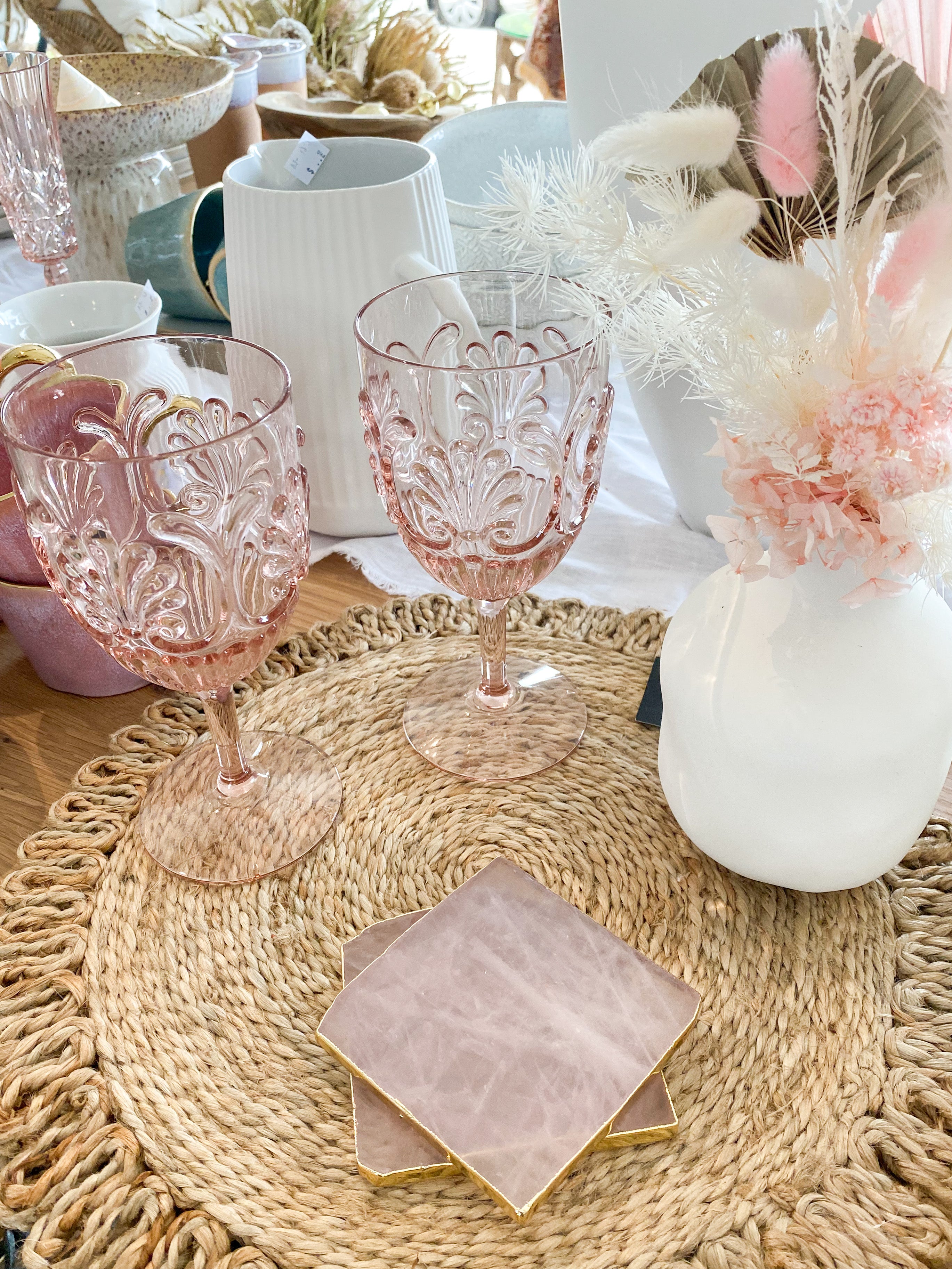 Quartz Coasters - Set of two | Pink - Magnolia Lane