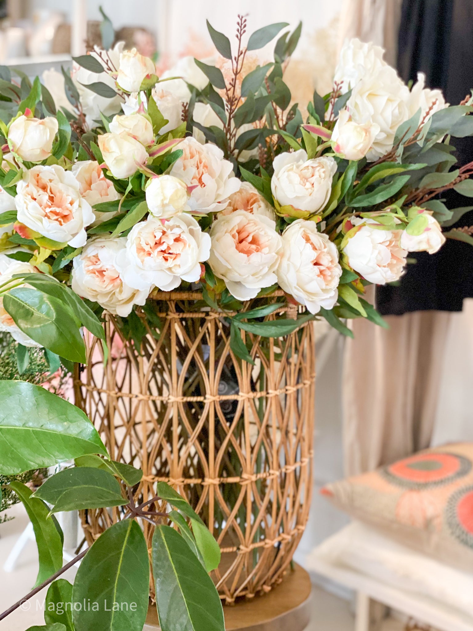 Lotus woven Rattan Basket for Laundry Basket, storage or style your favourite indoor potted plant or artificial tree-Magnolia Lane 1