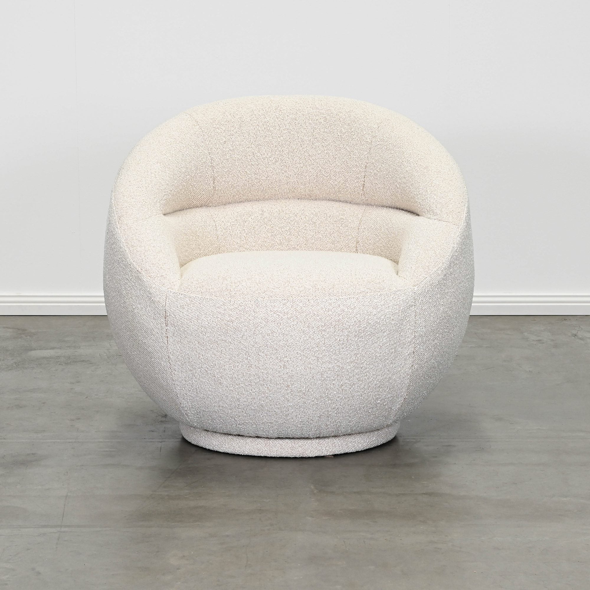 Luna Swivel Chair in, Oatmeal Boucle, Magnolia Lane modern living - front