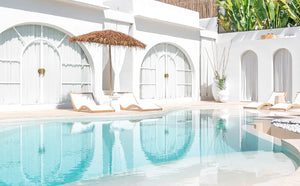 Mykonos sun lounger in white by Uniqwa, Mangolia Lane resort style living