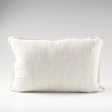 Myra lumbar cushion in natural with white stripe by Eadie Lifestyle, Magnolia Lane