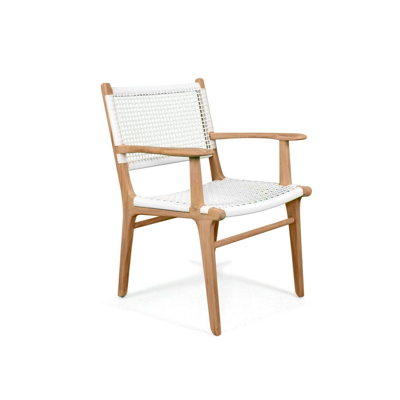 Resort open weave dining armchair in white, Magnolia Lane full outdoor furniture 6