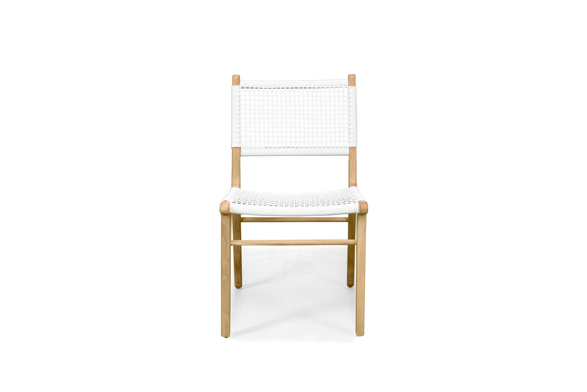 Resort open weave dining chairs in white, Magnolia Lane full outdoor coastal furniture