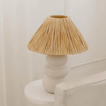 Load image into Gallery viewer, Paola and Joy Sofia raffia table lamp, Magnolia Lane designer lighting for modern interior