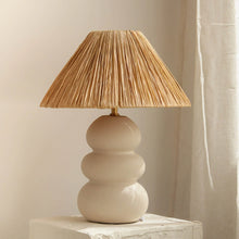 Load image into Gallery viewer, Paola and Joy Sofia raffia table lamp, Magnolia Lane designer lighting