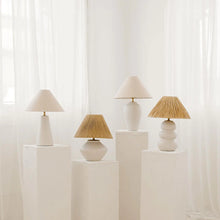 Load image into Gallery viewer, Paola and Joy Sofia raffia table lamp, Magnolia Lane designer lighting for the modern home