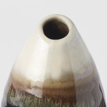Load image into Gallery viewer, Teardrop Shaped Vase in Brown with drip glaze, made in Japan, Magnolia Lane home decor Sunshine Coast