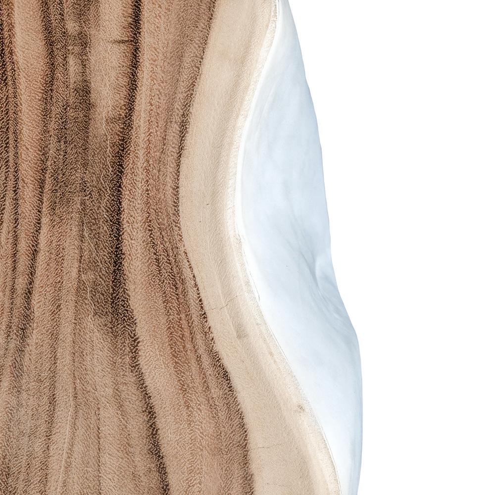 Trunk Coffee Table close-up showing the natural timber edge and White side finish