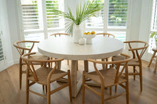 Load image into Gallery viewer, Round concrete dining table in ivory, Magnolia Lane coastal dining furniture