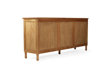 Load image into Gallery viewer, Whitsunday 13 Drawer Dresser in weathered oak, solid white cedar timber bedroom furniture with coastal style. Back perspective.