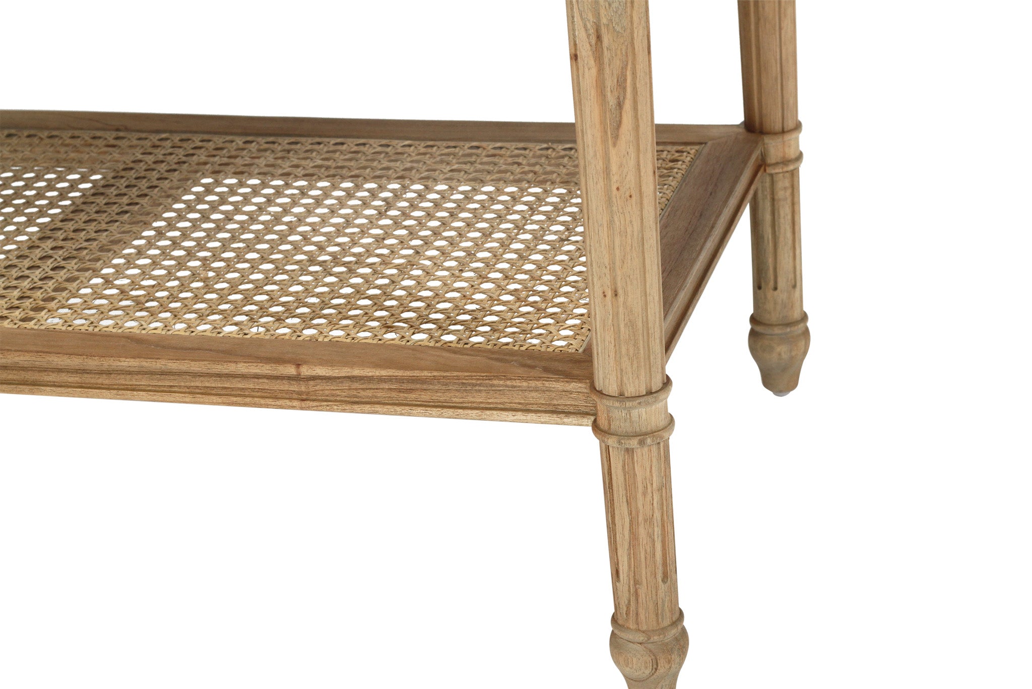Whitsunday Cane Wide Nightstand | Weathered Oak