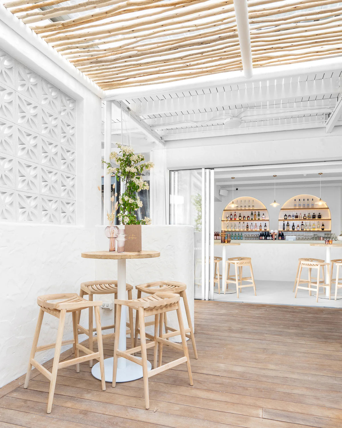 Brunswick Bar Table - Round + Elm Top by Uniqwa Furniture