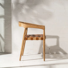 Load image into Gallery viewer, Leather &amp; Teak Dining Chair