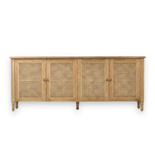 Load image into Gallery viewer, Whitsunday four door sideboard made from Mahogany timber in a weathered oak finish, perfect for a Hamptons style home, Magnolia Lane