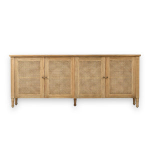 Whitsunday four door sideboard made from Mahogany timber in a weathered oak finish, perfect for a Hamptons style home, Magnolia Lane