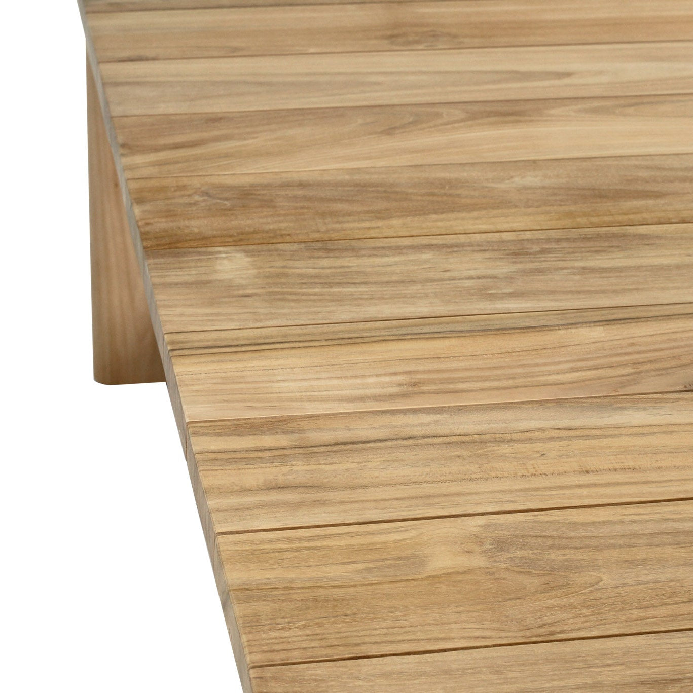 Amalfi 2.5m outdoor dining table in A-grade teak top view