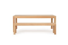 Load image into Gallery viewer, Austin Dining Table crafted from solid American Oak with a finely sanded surface and natural raw finish, built for durability and timeless style. With bench 3