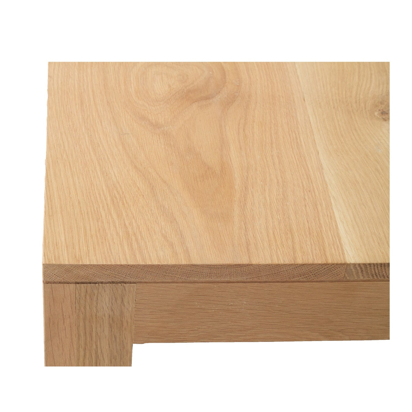 Detail of American oak grain on dining table close up