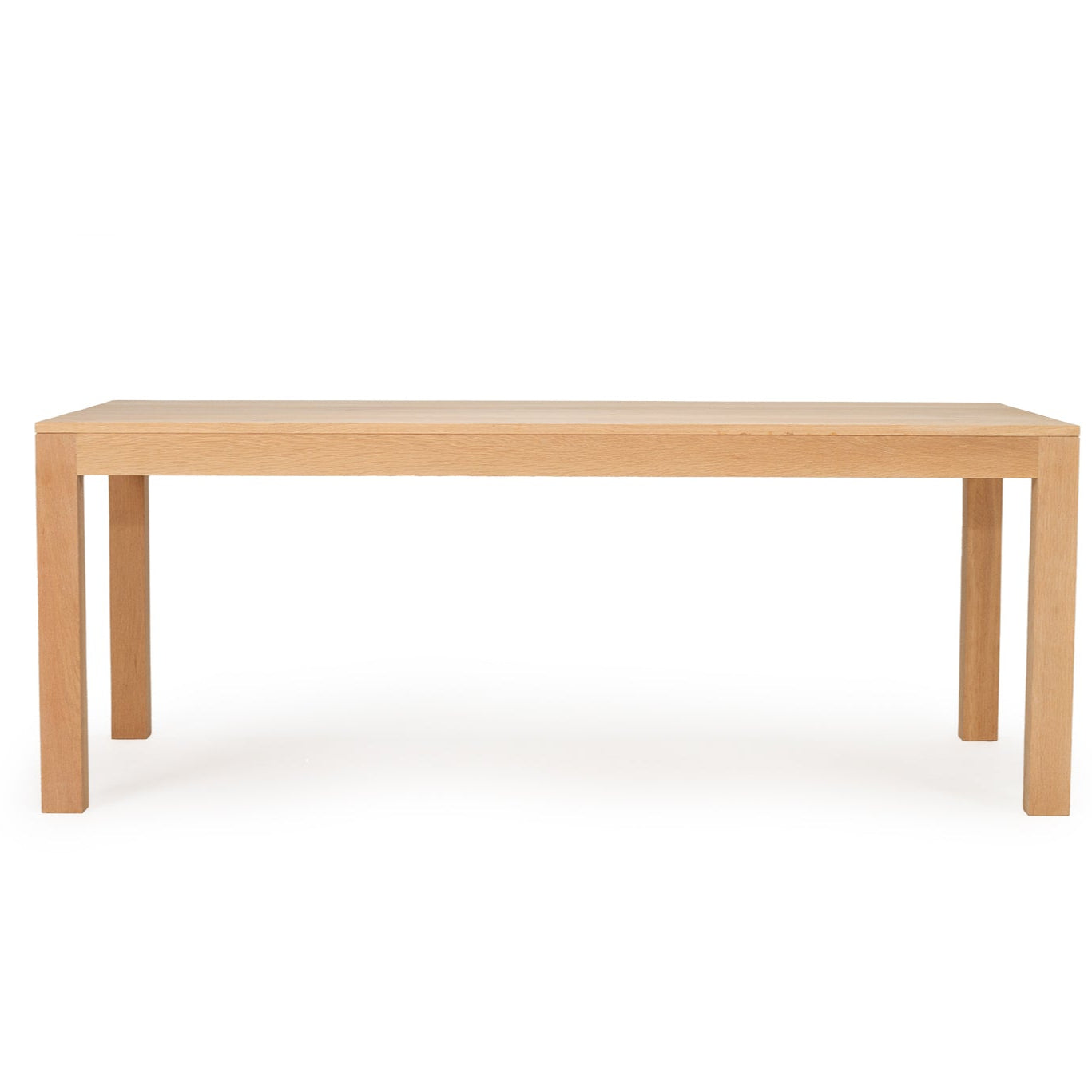 Austin Dining Table crafted from solid American Oak with a finely sanded surface and natural raw finish, built for durability and timeless style.