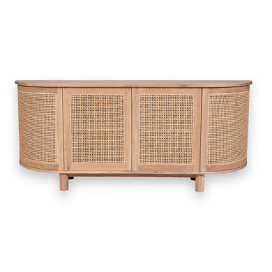 Beach four door sideboard or console with curved edges in American Oak, Coastal Style Furniture, Magnolia Lane