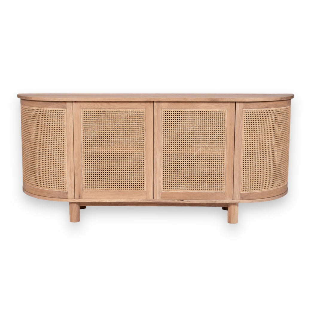 Beach four door sideboard or console with curved edges in American Oak, Coastal Style Furniture, Magnolia Lane