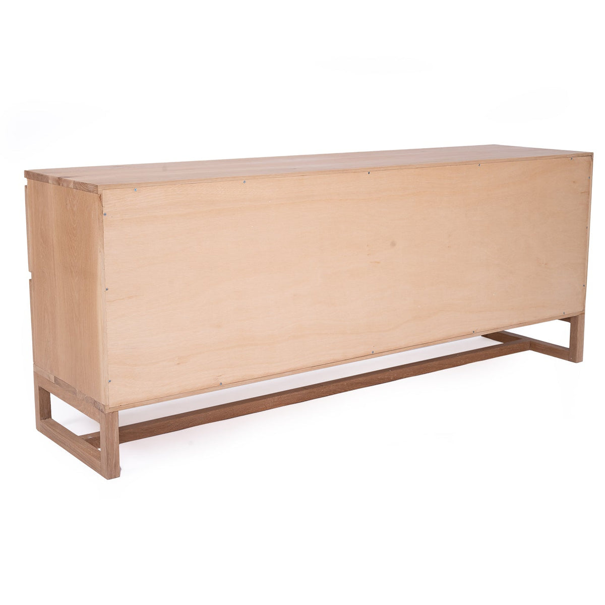 Rear view of the Beach House chest showing the back panel and timber base
