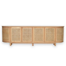 Load image into Gallery viewer, Beach six door sideboard or console with curved edges in American Oak, Coastal Style Furniture, Magnolia Lane