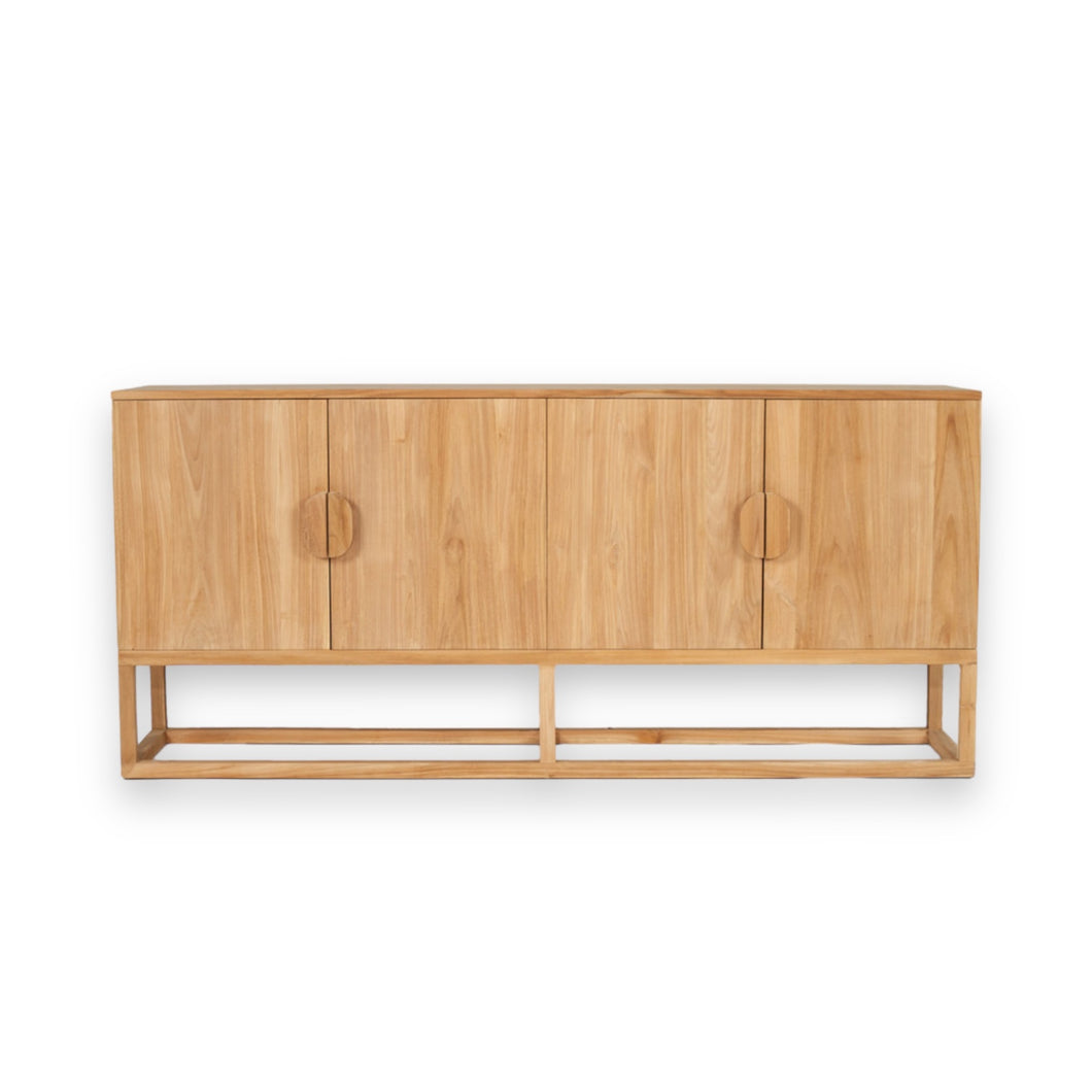 Benji four door teak sideboard, modern coastal style, Magnolia Lane