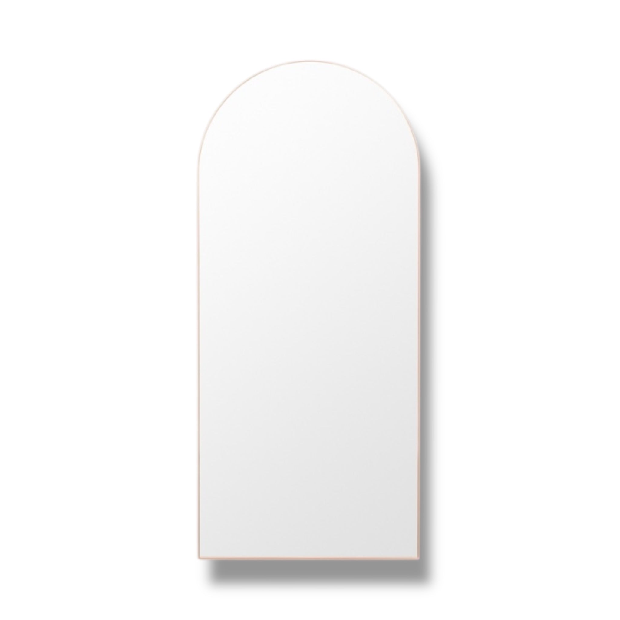 Bjorn Arch Floor Mirror in Powder – soft-toned arched full-length mirror with minimalist design, enhances light and space in modern entryways, bedrooms, or living areas