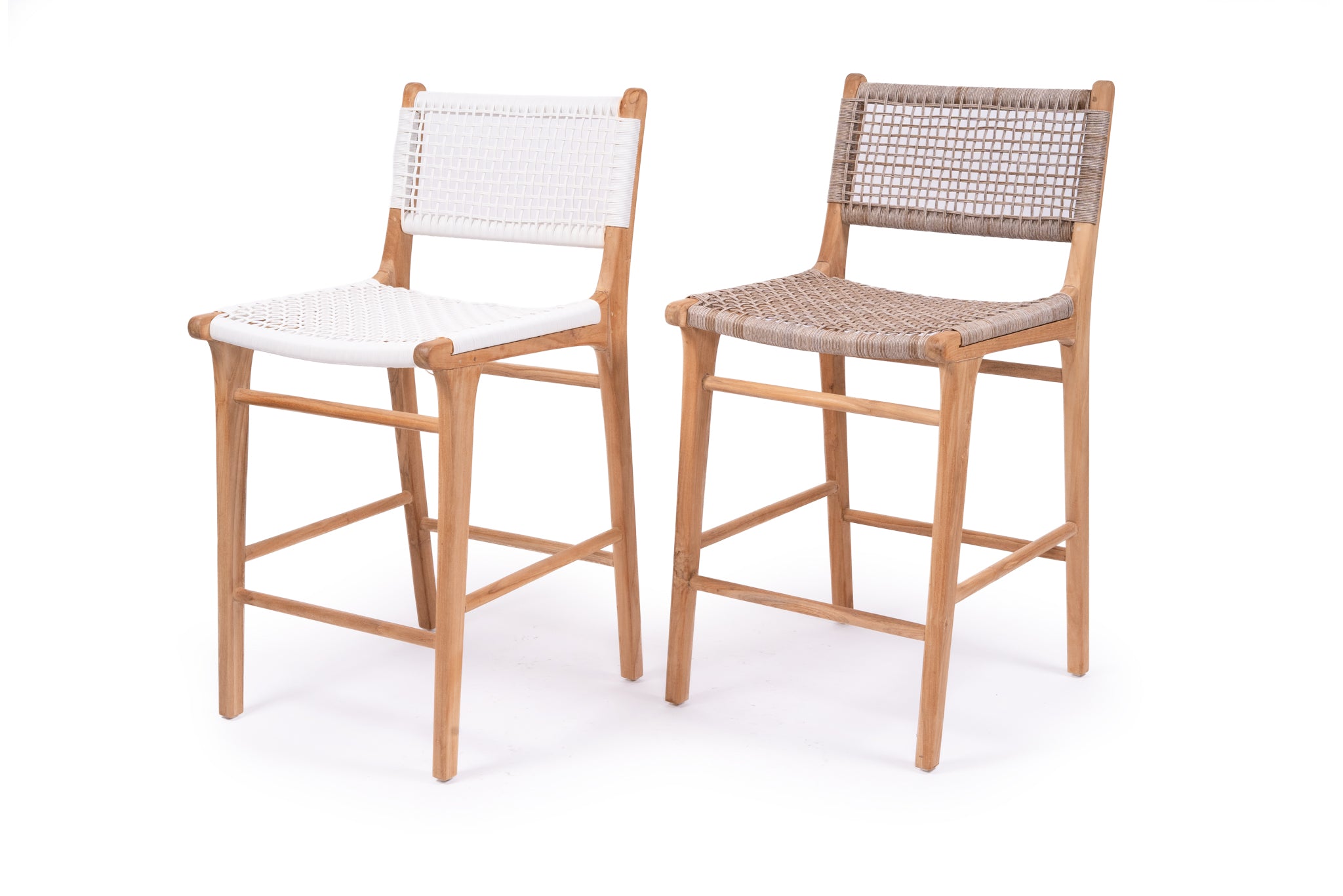 Bondi counter stool with washed grey synthetic cord, Magnolia Lane