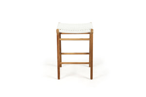 Cable Beach backless close weave conter stools in white for full outdoor entertainng, Magnolia Lane 3