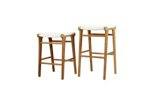 Cable Beach backless close weave conter stools in white for full outdoor entertainng, Magnolia Lane 4