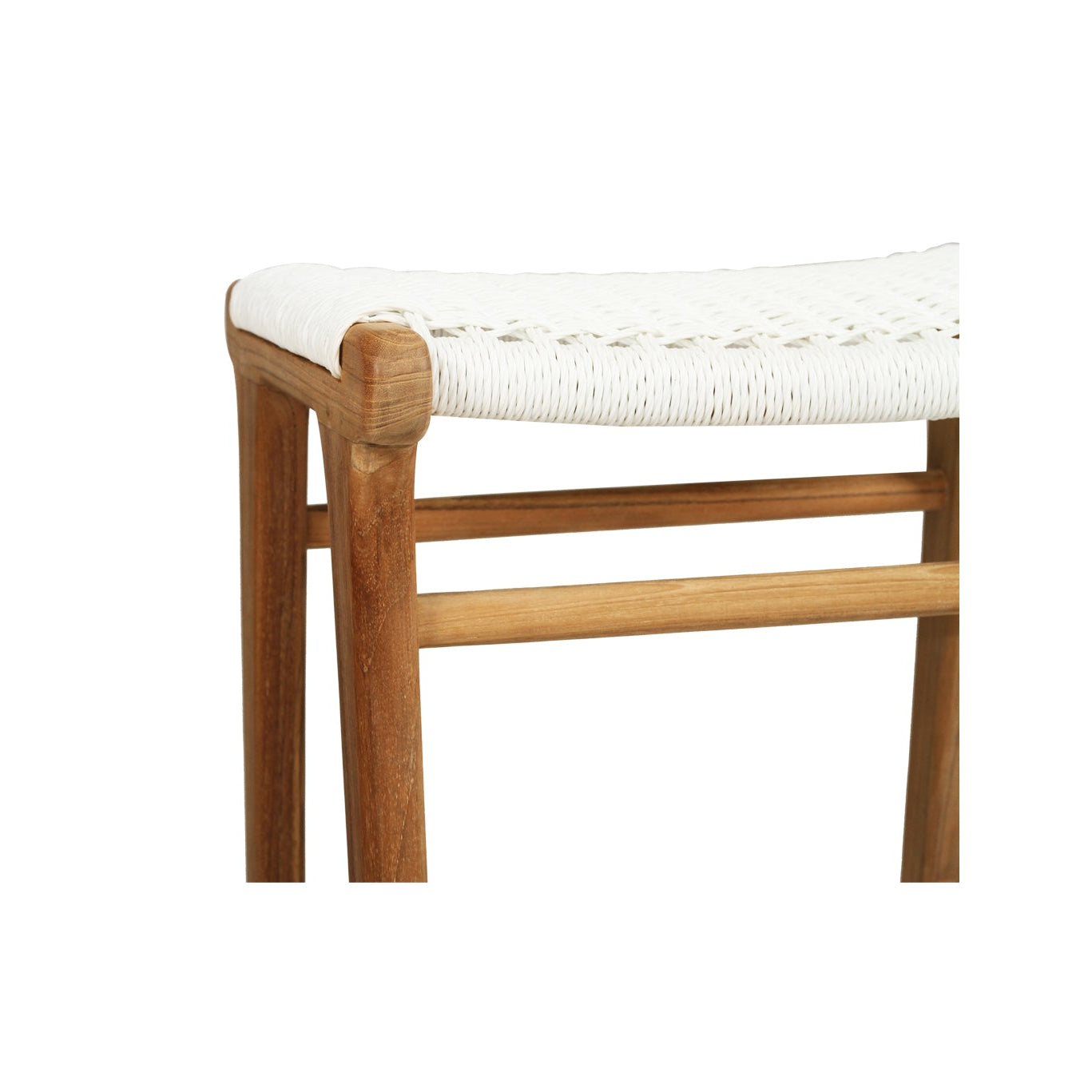 Fine-sanded teak timber frame detail on Cable Beach counter stool