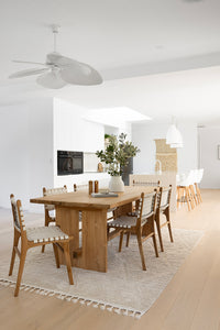 Colton solid teak dining table, Magnolia Lane  modern coastal dining suite