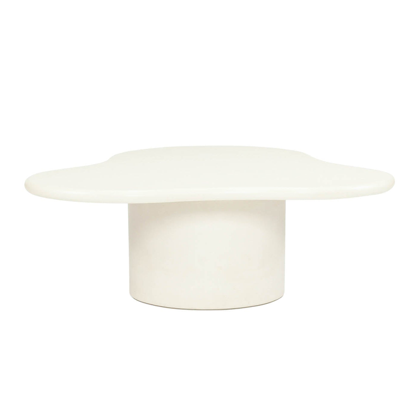 Costa Organic Coffee Table in ivory microcement showing soft curved silhouette and handcrafted finish.