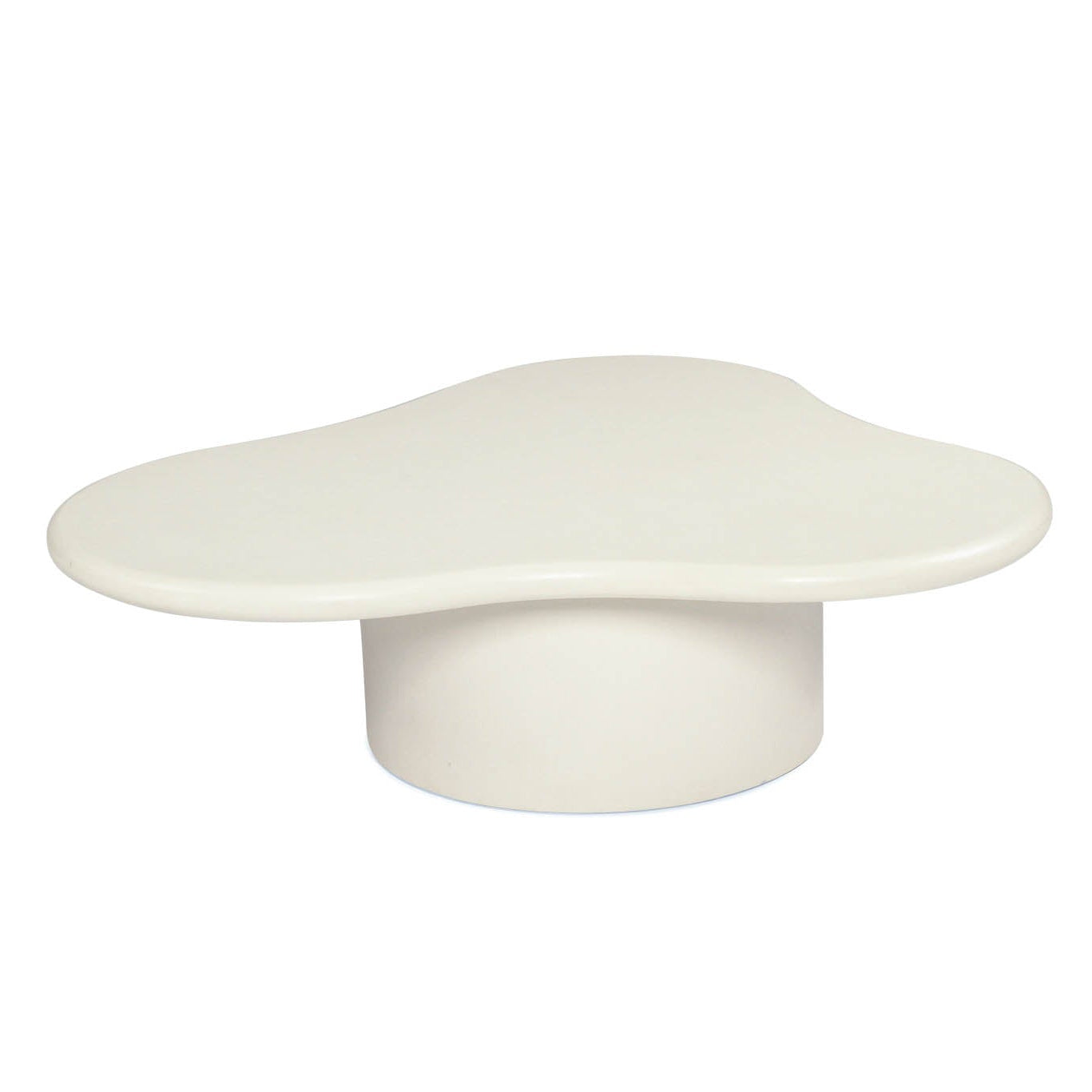 Costa Organic Coffee Table 100cm showcasing a contemporary organic form and ivory microcement finish.