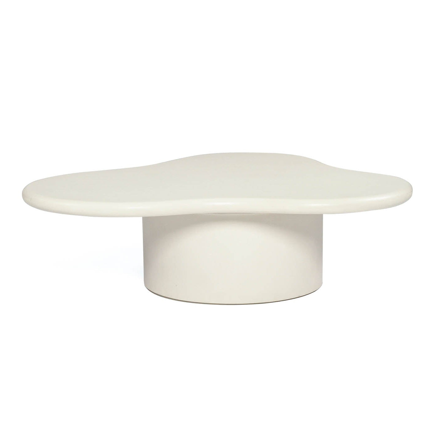 Side view of Costa Organic Coffee Table 100cm in ivory microcement with soft sculptural curves - 2.