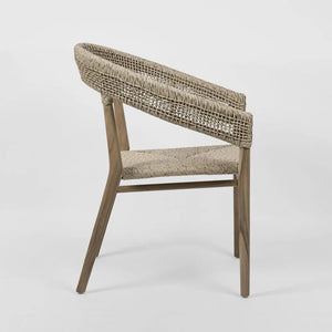 Teak and synthetic weave stylish outdoor dining chair to create an elevated outdoor living space | Magnolia Lane 3