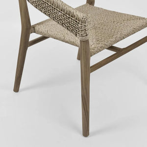 Teak and synthetic weave stylish outdoor dining chair to create an elevated outdoor living space | Magnolia Lane 5
