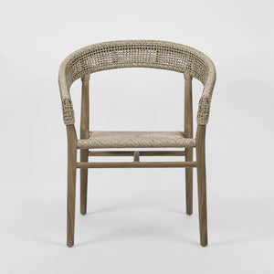 Teak and synthetic weave stylish outdoor dining chair to create an elevated outdoor living space | Magnolia Lane 2