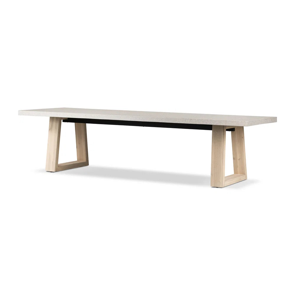 Side angle view of eTerrazzo Rectangle Dining Table in Ivory Coast