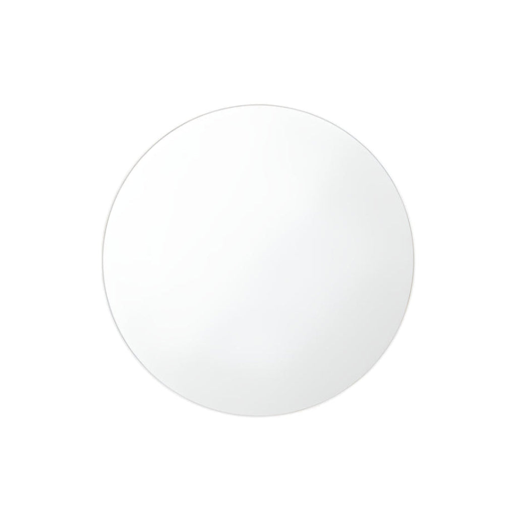 Flynn Round White Mirror – modern minimalist wooden mirror with soft matte white finish, available in multiple sizes, ideal for contemporary interiors