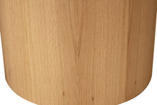 Load image into Gallery viewer, Fontaine Dining Table in solid American Oak with oak veneer base, handcrafted with fine sanded raw finish, modern coastal dining furniture for timeless interiors.  Close up base.