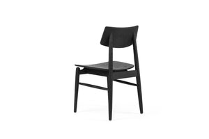 Beautifully crafted dining chair in a solid American Oak Frame with a black finish.  Magnolia Lane modern dining furniture 5