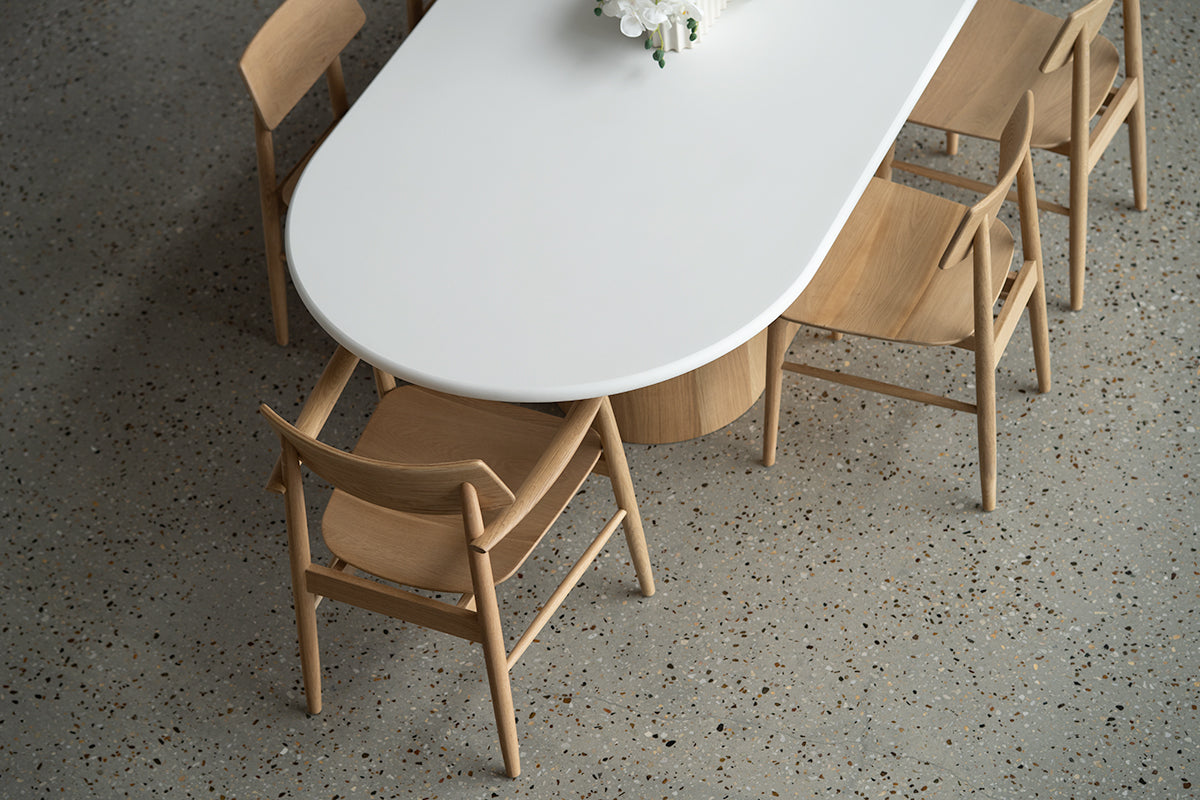 Beautifully crafted dining chair in a solid American Oak Frame in a natural finish.  Magnolia Lane modern dining furniture 11